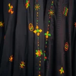 Elegant Abaya, Handmade, embroidery colourful