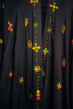Elegant Abaya, Handmade, embroidery colourful