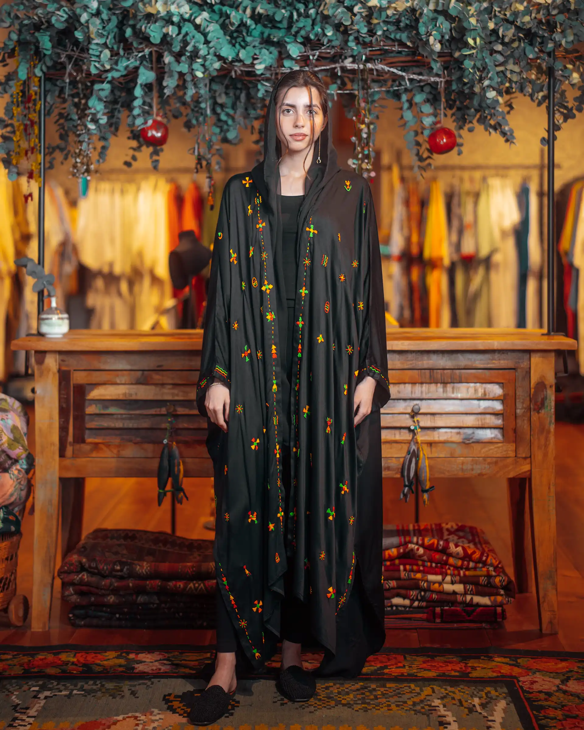 Elegant Abaya, Handmade, embroidery colourful - Image 4
