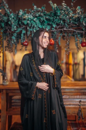 Elegant Abaya, Handmade, embroidery Golden